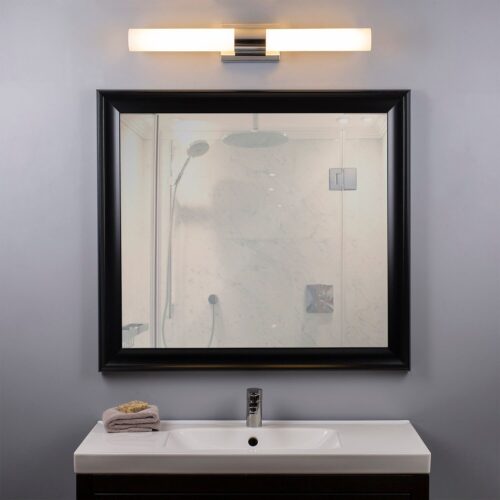 Montering opsætning af lys badeværelse toilet spejl skab