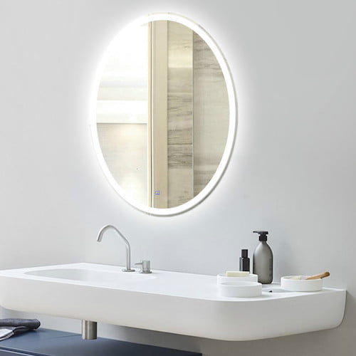 Væg montering opsætning af rundt badeværelse toilet spejl