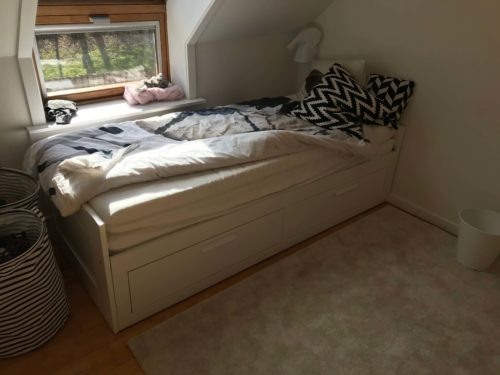Samling af IKEA BRIMNES seng sovesofa med skuffer
