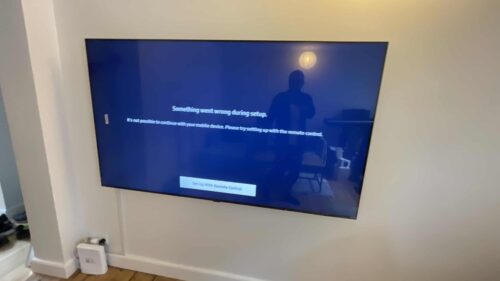 Flad vægbeslag montering Samsung 65 TV