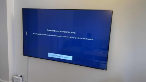Ophængning af Samsung 65 TV kabelbakke