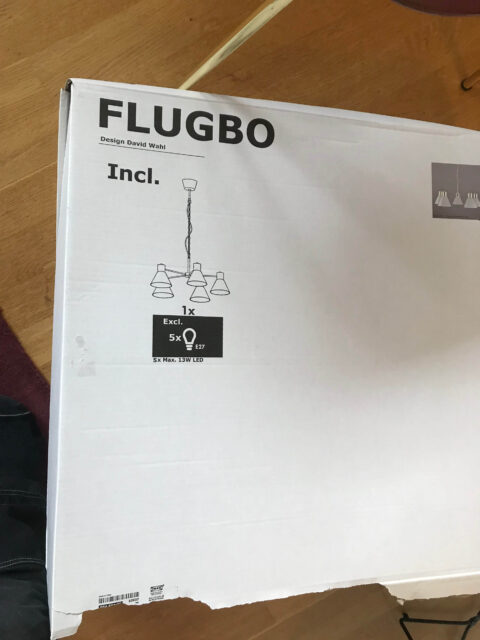 Loftmontering af IKEA FLUGBO lampe med el-tilslutning